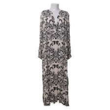 H&M, Maxikleid, Größe: L, Beige/Schwarz/Mehrfarbig, Viskose, Damen #j1q