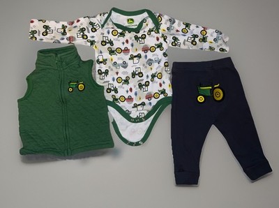 John Deere Baby Outfit tractor Shirt Suit, Vest & Cutie Pie Pants, 6/9M