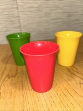 Lot of 3 Vintage Tupperware 109 Classic Kids Bell Tumblers 7oz Cups NICE