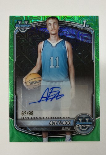 2025-26 Bowman - Chrome Prospect Autographs Ace Flagg #CPA-AF Green Geometric...