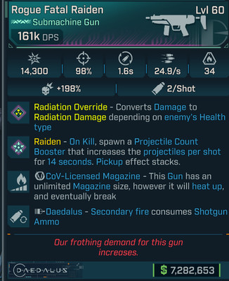 (PC,Xbox,PS) Borderlands 4 - Modded Raiden 161K DPS