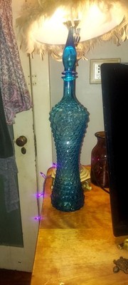 2 Vintage Empoli Italy Genie Bottle Decanters