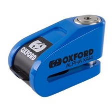 Oxford Alpha XA14 Motorrad Alarm Scheibenschloss blau mit Erinnerungskabel