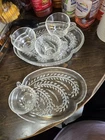 Vintage 1950's Homestead Snack Sets Federal Glass 4 Cups & 4 Plates