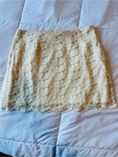 Women s Crochet Cream Mini Skirt Size M Cottagecore