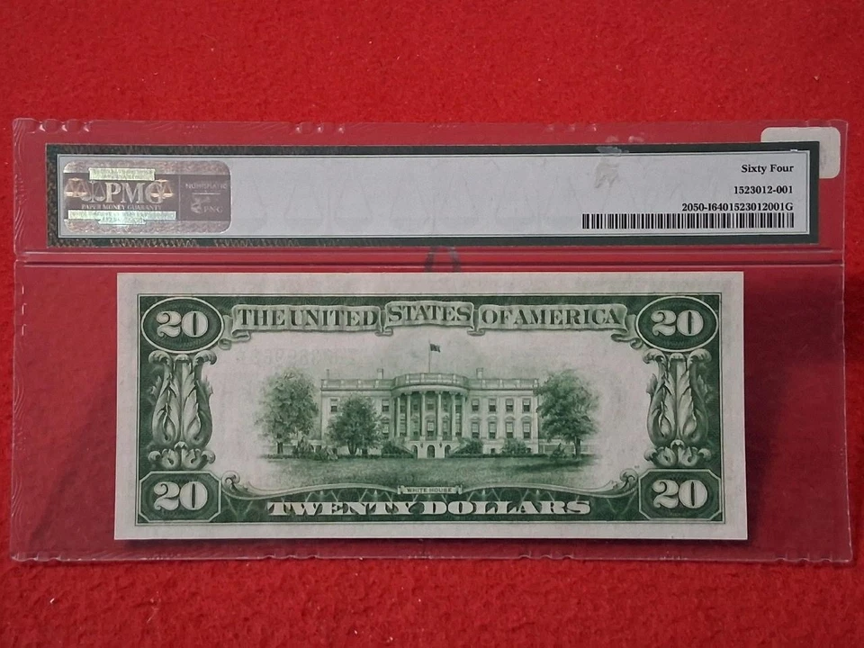 1928  $20 FEDERAL RESERVE NOTE Fr#2050-I PMG 64  CH/UNC  MINNEAPOLIS    #MF-4998 - Image 2 of 2