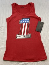 NEW HARLEY DAVIDSON 96651-22VW  XS Women's Ultra Classic #1 Rib Tank RED