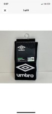 1 Pair Black UMBRO Kids PeeWee Soccer Socks Size 9 - 2.5