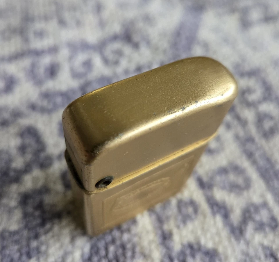 Vintage, STORM MASTER CIGARETTE LIGHTER, Gold Colored, Used Nonworking - Image 3 of 4