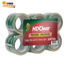 HD Clear Heavy Duty Acrylic Packing Tape, Clear, 3 In. X 54.6 Yd., 6 Rolls