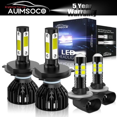 Combo H4 881 LED Headlight Fog Light Bulbs 6000K Kit for Kia Spectra 2005-2009