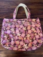 Ju Ju Bee Perfect Paisley Pink Orange Brown Tote Bag Cute Diaper Bag Travel Bag