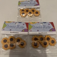 Dress It Up Sunflower Buttons Lot Of 3