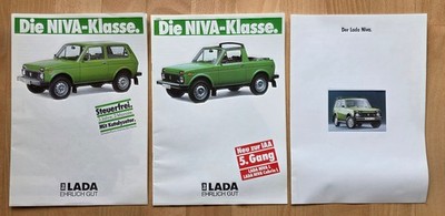 LADA Niva - 80er Jahre - Prospekt Brochure - SET mit 3 Prospekten