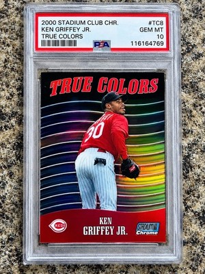 KEN GRIFFEY JR 2000 STADIUM CLUB CHROME TRUE COLORS INSERT PSA 10 MARINERS REDS 