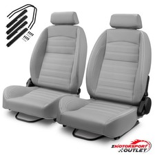 Modifystreet Pvc Reclinable Gray With Headrest Obs Styleseats Car Seats 1 Pair