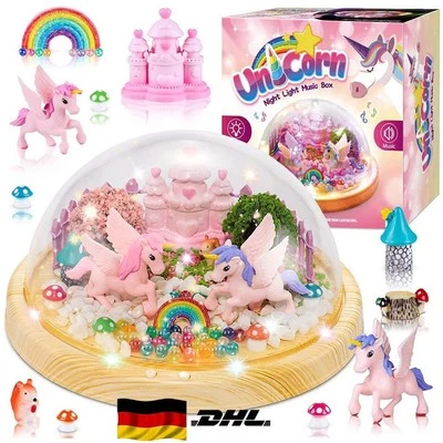 MARKENLOS Kinder Einhorn Nachtlicht mit Musik DIY Einhorn Bastelset Nachtlicht Geschenke
