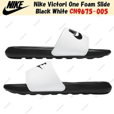 Image of Nike Victori One Foam Slide Black White CN9675-005 Men's Size