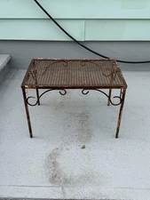 Vintage Rusty Outdoor Patio Nesting Table Wrought Iron