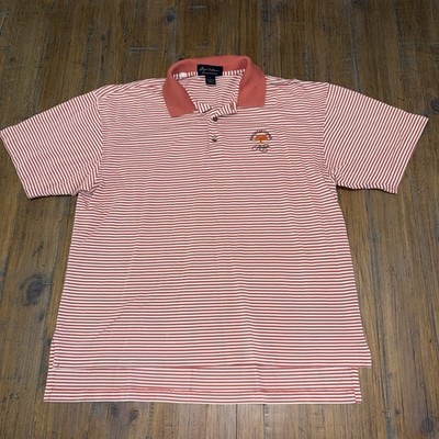Mens Eleven Straight Byron Nelson Kiawah Ocean Striped Polo Shirt Short Sleeve L
