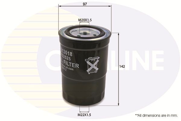Fuel Filter 97 mm Outer ⌀ Fits Mitsubishi Pajero/Shogun Shogun COMLINE CMB13018