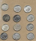 (12) 90% Silver Dines 1952-1964 C16)