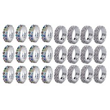12 stücke Zweireihig Finger Zehenringe Strass Elastische Stretch Band Schmuck