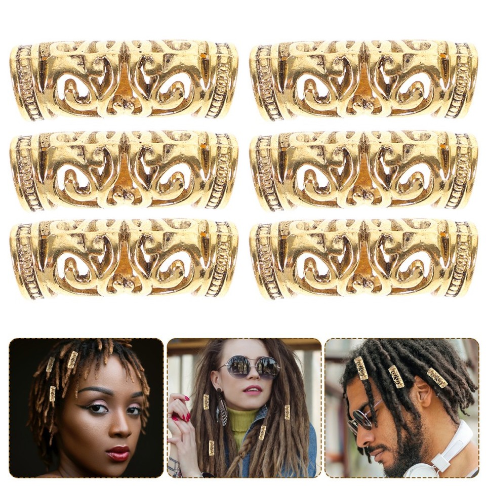 6 Pcs Hair Cuffs for Women Braid Rings Dreadlock Accessories Dreadlocks ...