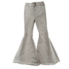 We The Free Pants Womens 27 White High Rise Flare Bell Bottom Stretch Casual