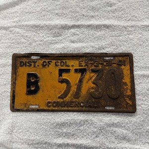 1941 District Of Columbia Commercial License Plate B 5730