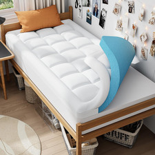 Twin XL College Dorm Essentials 3 Inch Memory Foam Mattress Topper Dual Layer