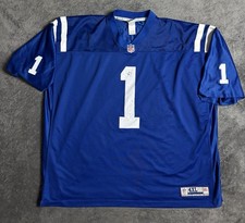 Pat McAfee Indianapolis Colts NFL Pro Player Blue #1 Football Jersey Men’s 4XL