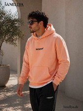 Lamanuel Mens Peach Hooded Sweatshirt