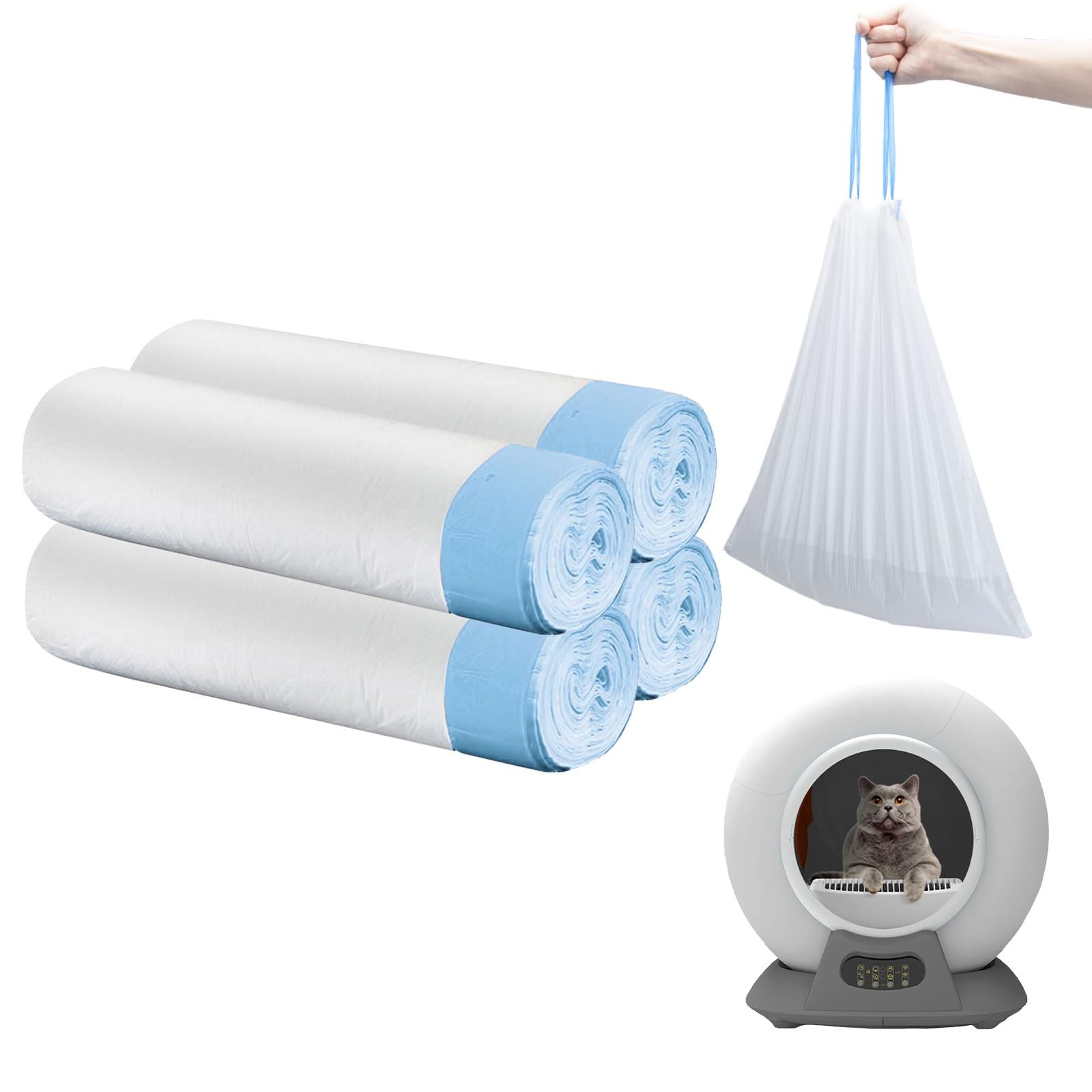 Bolsas autolimpiables para arena de gatos compatibles con PetCove (60 unidades)