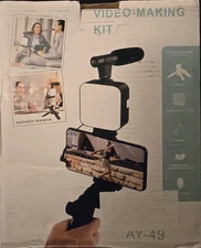AY-19 Video- Making Kit Cell phone holder come w/tripod & mic for making content