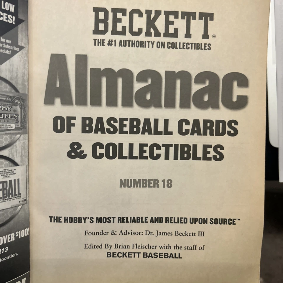 BECKETT ALMANAC OF BASEBALL CARDS AND COLLECTIBLES: 2013 By Brian Fleischer *VG* - Image 2 of 4