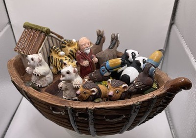 Vintage Rare LEPS Pottery Peru Noah's Ark Animals Clay Art