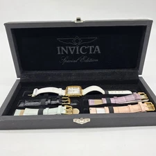 Invicta Special Edition Womens Watch Set Square Changeable Straps Boxed Gift Set