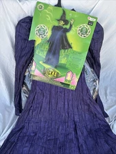 NWT Girl’s Deluxe Elphaba Costume Wicked Includes Dress, Cape & Hat size S 4-6X