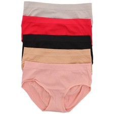 5 Pcs Soft Seamless Underwear Pants Women High Waisted Briefs for