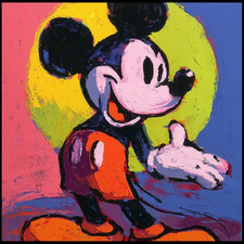 Mickey Mouse Peter Max 30x30 Giclée Art Print Ltd 1/25 Signed COA Rombley V1