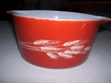 PYREX Autumn Harvest Wheat Casserole Dish 473-B I Liter EUC No Lid