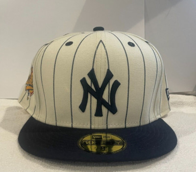 New Era x MLB Off White New York Yankees Pinstripe 59fifty Fitted Hat Cap Sz 8