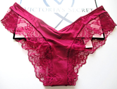 VICTORIA'S SECRET VERY SEXY High Leg Cheeky Panty M Campari Red NWT Lace Trim VS