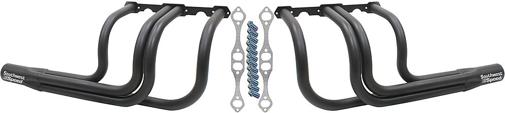 NEW CLASSIC T BUCKET HEADERS,SBC 265-400 V-8,BLACK,HOT ROD,RAT ROD ...