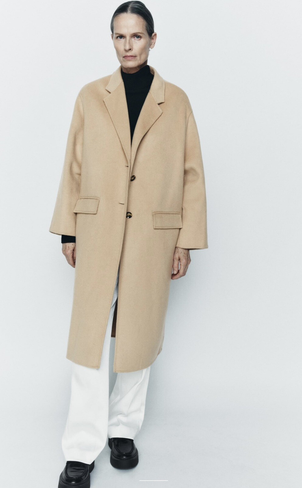 NWT ZARA CAMEL DOUBLE FACED WOOL COAT ZW COLLECTION. 7522/247  ALL SIZE image 4