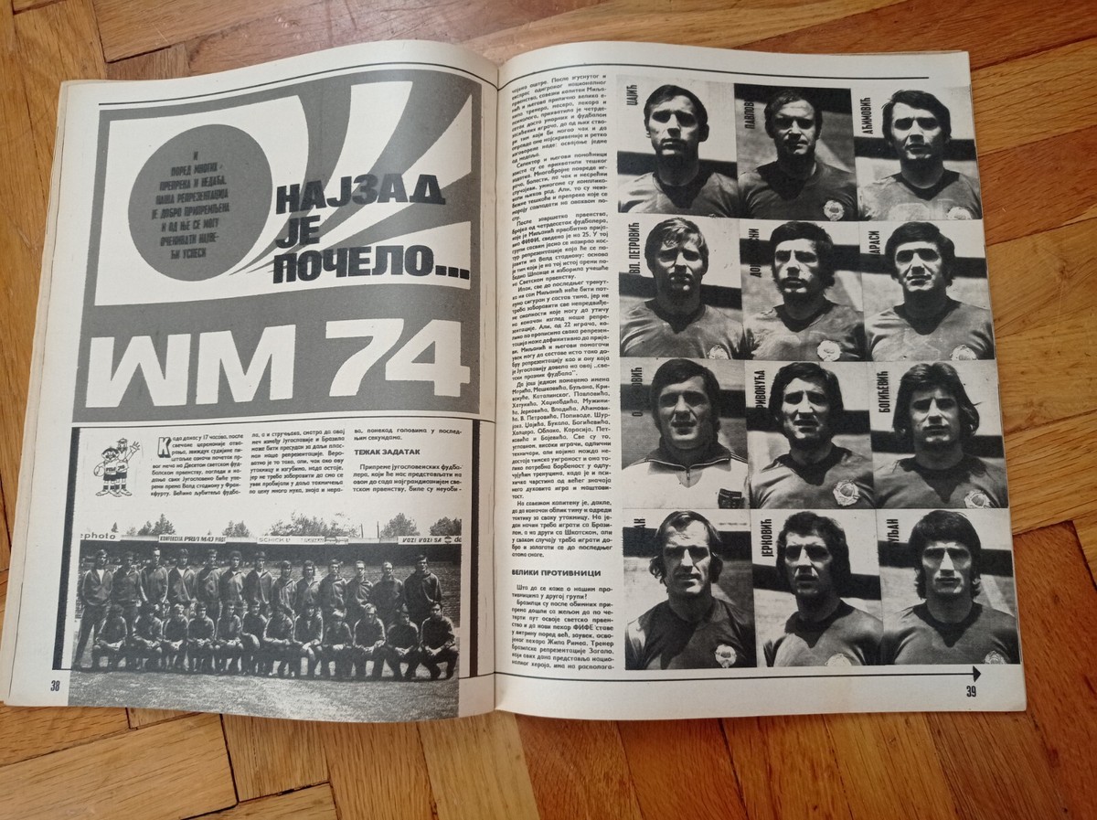 WM 74 Germany Football World Cup Yugoslavian Old Vintage Magazine