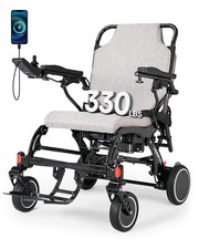 2X Battery Carbon Fiber Electric Wheelchairs All Terrain for Airline Approved US