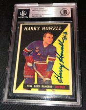 HARRY HOWELL SIGNED 1958-59 TOPPS #60 CARD BECKETT NEW YORK RANGERS