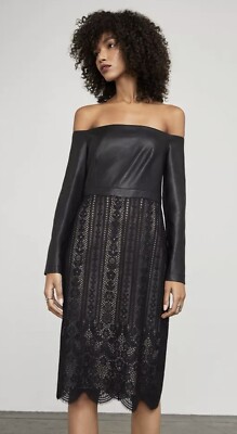 Bcbgmaxazria Nahara Lace Off-The-Shoulder Dress, Black - 2 Bcbgmaxazria Nahara Lace Off-The-Shoulder Dress, Black - 2